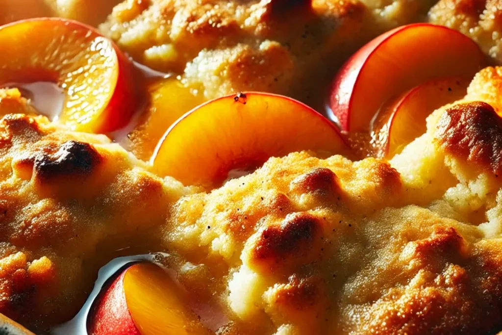 Peach cobbler with cake mix