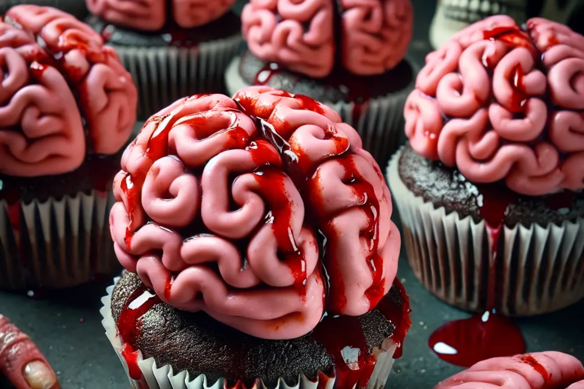 Zombie Brain Cupcakes