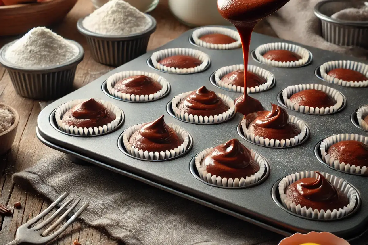 batter goes into a mini cupcake