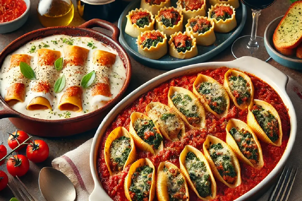 difference between stuffed shells and manicotti