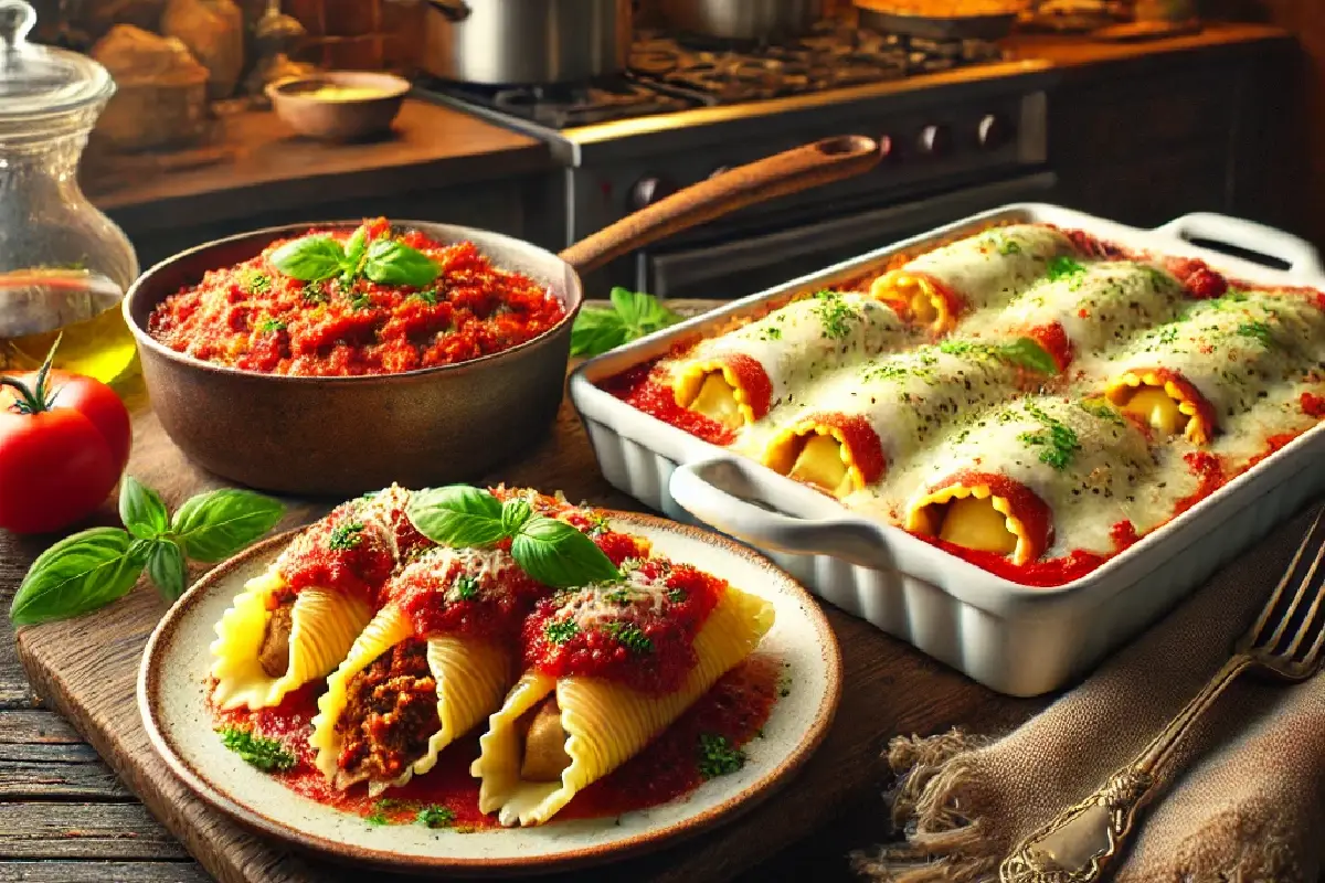 difference between stuffed shells and manicotti