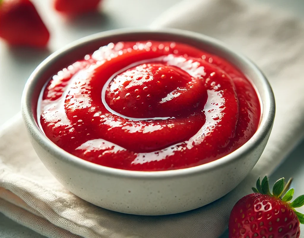 strawberry puree and strawberry syrup